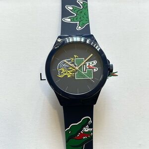 Lacoste Watch With 42mm  NavyBlue Face With & NavyBlue Silicone Band